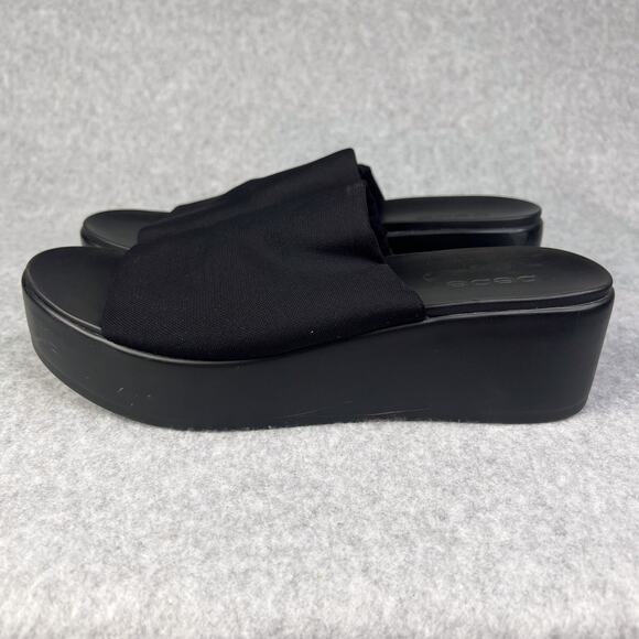 Bebe Black Size 9  Slip on Platform Sandals - Picture 6 of 10